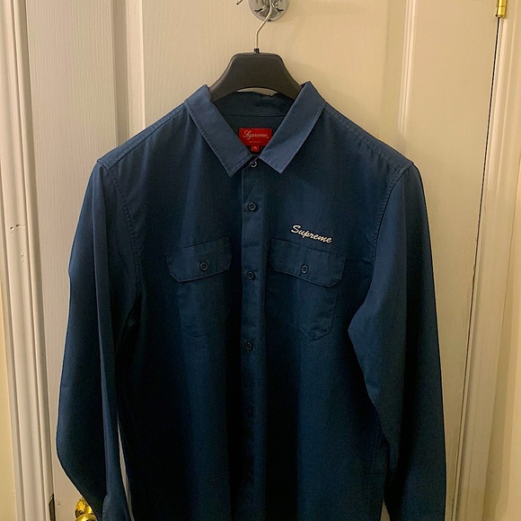 Supreme Navy Blue Workshirt - Picture 2 of 4